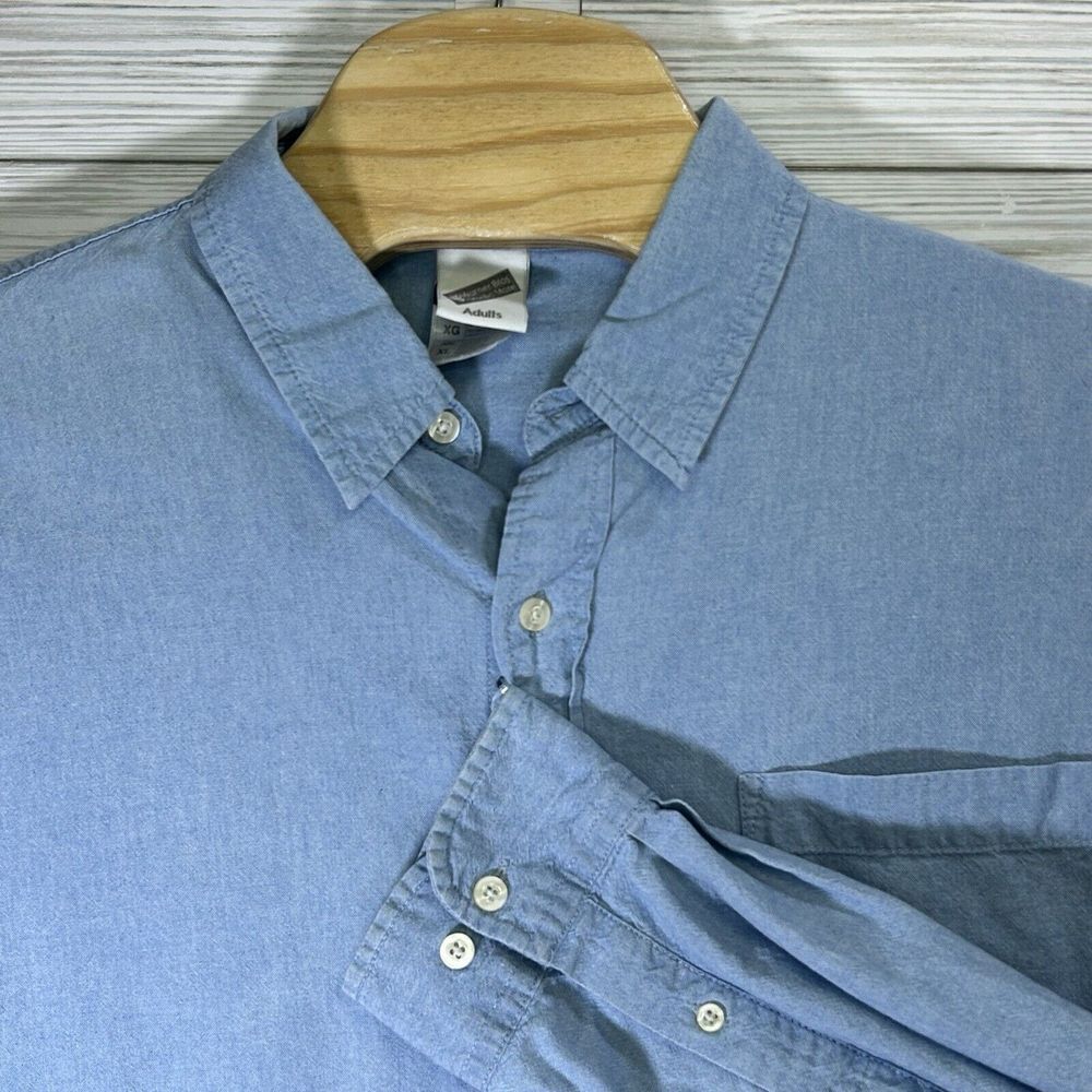 Warner Bros. Studio Store Superman Button Up Long Sleeve Denim Shirt Size XL‎